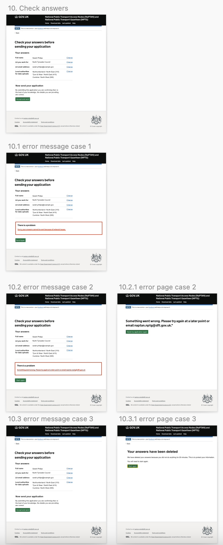 Check answers page before submission